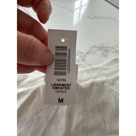 NWT Wilfred Librement Sweater White Asymmetrical Hem Size Medium - Picture 7 of 11